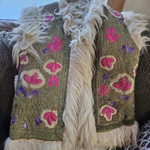 Vintage Sheepskin Vest Made in Afghanistan